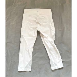 Lululemon White Crop Leggings with Pockets